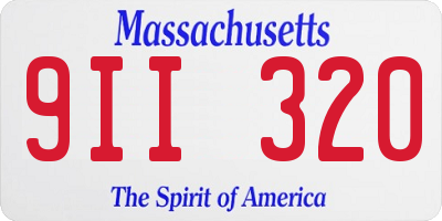 MA license plate 9II320