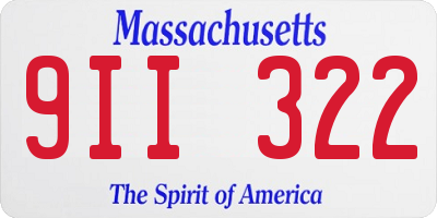 MA license plate 9II322