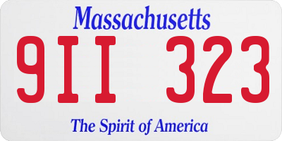 MA license plate 9II323