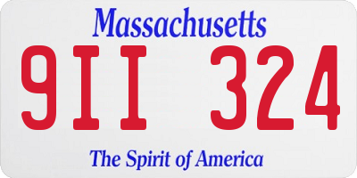 MA license plate 9II324