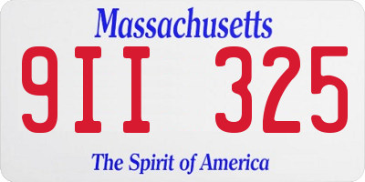 MA license plate 9II325