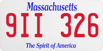 MA license plate 9II326