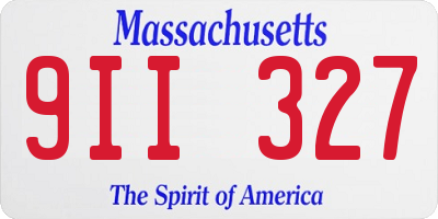 MA license plate 9II327