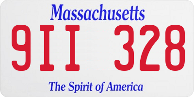 MA license plate 9II328