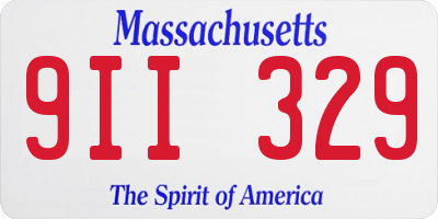 MA license plate 9II329