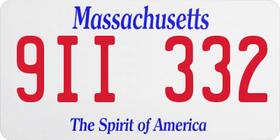 MA license plate 9II332