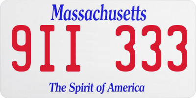 MA license plate 9II333