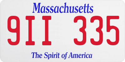 MA license plate 9II335