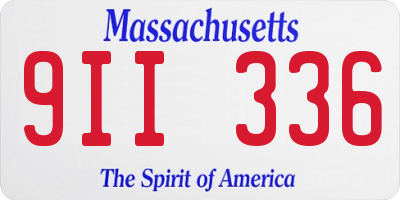 MA license plate 9II336