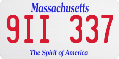 MA license plate 9II337