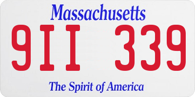 MA license plate 9II339