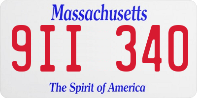 MA license plate 9II340