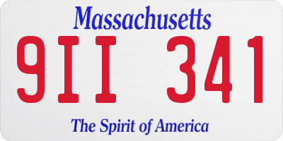 MA license plate 9II341