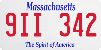 MA license plate 9II342
