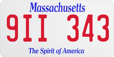 MA license plate 9II343