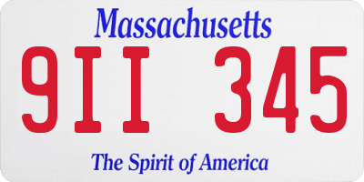 MA license plate 9II345