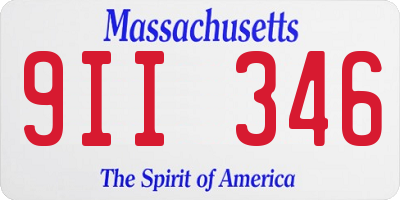 MA license plate 9II346