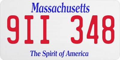 MA license plate 9II348