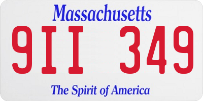 MA license plate 9II349