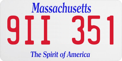MA license plate 9II351