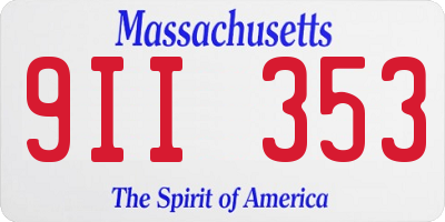 MA license plate 9II353