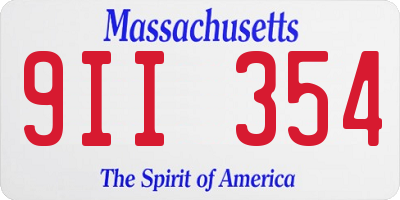 MA license plate 9II354