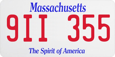 MA license plate 9II355