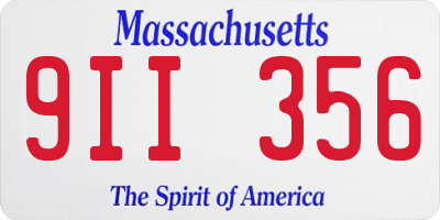 MA license plate 9II356