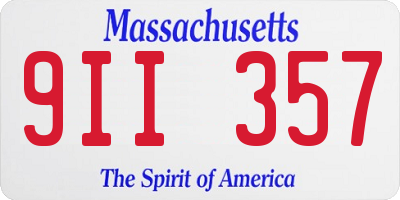 MA license plate 9II357