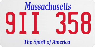MA license plate 9II358