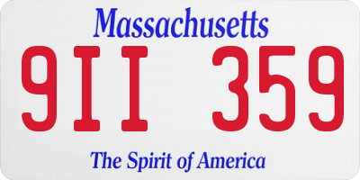 MA license plate 9II359