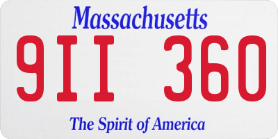 MA license plate 9II360