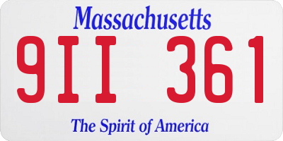 MA license plate 9II361