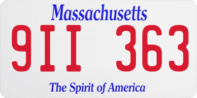 MA license plate 9II363