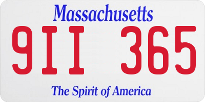 MA license plate 9II365