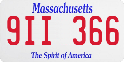 MA license plate 9II366