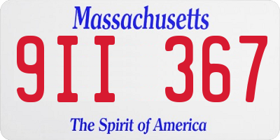 MA license plate 9II367