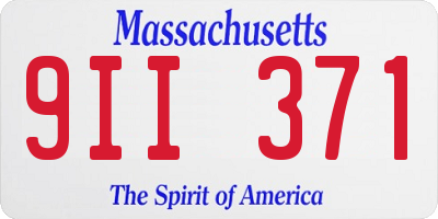 MA license plate 9II371