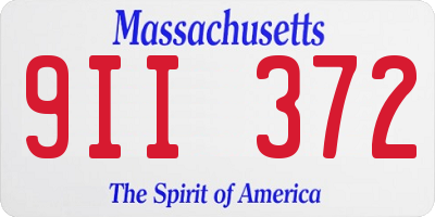 MA license plate 9II372