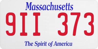 MA license plate 9II373