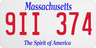 MA license plate 9II374