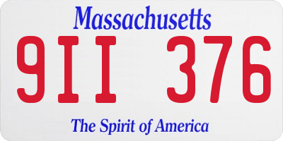 MA license plate 9II376