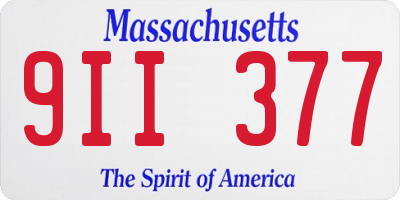 MA license plate 9II377