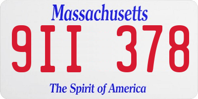 MA license plate 9II378