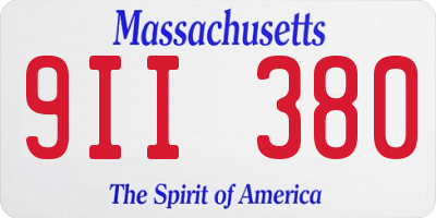 MA license plate 9II380
