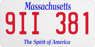 MA license plate 9II381