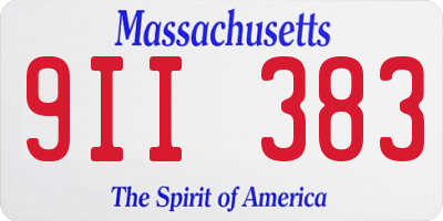 MA license plate 9II383