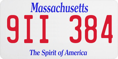 MA license plate 9II384