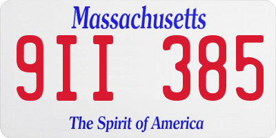 MA license plate 9II385