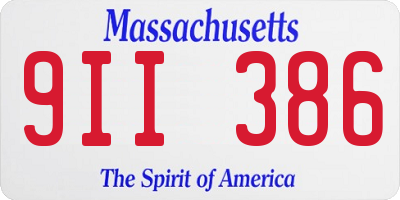 MA license plate 9II386